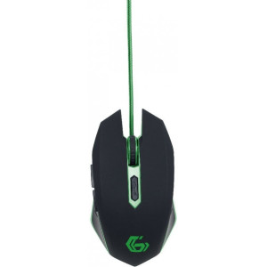 Mouse Gembird MUSG-001-G, USB, Black/Green