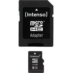 Карта памяти Intenso microSDHC class10 8Gb+SD adapter 4034303016112
