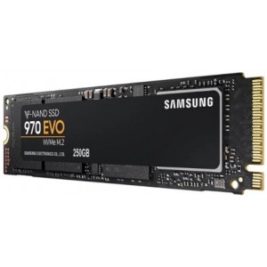 M.2 NVMe SSD 250GB  Samsung SSD 970 EVO Plus, Interface: PCIe3.0 x4 / NVMe1.3, M2 Type 2280 form factor, Seq. Read: 3500 MB/s, Seq. Write: 2300 MB/s, Max Random 4k: Read /Write: 250,000/550,000 IOPS, Samsung Phoenix controller, 3D TLC (V-NAND)