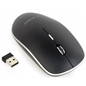 Gembird MUSW-4B-01, Wireless Optical Mouse, 2.4GHz, 4-button, 800/1200/1600dpi, Nano Reciver, USB, Black