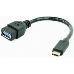 Adapter Type-C-USB3.0 - Gembird  A-OTG-CMAF3-01, USB 3.0 OTG type-C (male) to type-A (female) adapter cable, Black