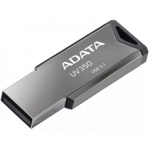  32GB USB3.1 Flash Drive ADATA "UV350", Silver, Metal Case, Slim Capless, Keychain (R/W:60/30MB/s)
