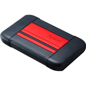 1.0TB (USB3.1) 2.5" Apacer AC633 Military-Grade Shockproof Hard Drive, Black-Red (AP1TBAC633R-1)
