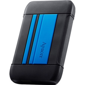 1.0TB (USB3.1) 2.5" Apacer AC633 Military-Grade Shockproof Hard Drive, Black-Blue (AP1TBAC633U-1)