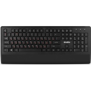 Wireless Keyboard & Mouse & Mouse Pad SVEN KB-C3800W, Multimedia, Palm rest,2.4Ghz, 1xAA/1xAA, Black