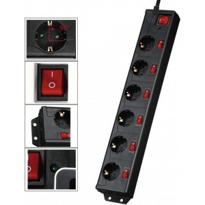 Filtru электрический Hama 137259 6+1 XL, black