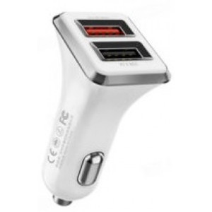 WK Design Car Charger Sigee(QC 3.0 18W 2 Ports), White