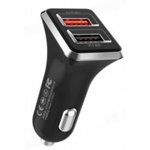WK Design Car Charger Sigee(QC 3.0 18W 2 Ports), Black