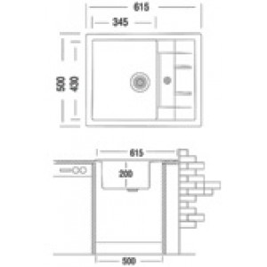 Кухонная мойка Montebella 615 x 500 мм