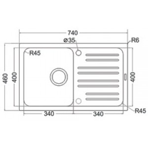 Кухонная мойка Montebella 740 x 460 мм