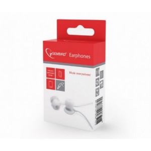 Gembird MHP-EP-001-W  "Candy" - White, In-ear earphones,1.2 m, 3.5 mm stereo audio plug, box packing