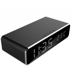 Gembird DAC-WPC-01 Digital alarm Clock with Wireless charging function, Black
