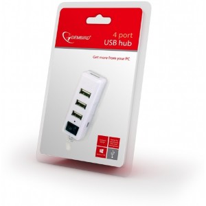Gembird USB2.0 Hub UHB-U2P4-21, 4 ports, USB 2.0, White