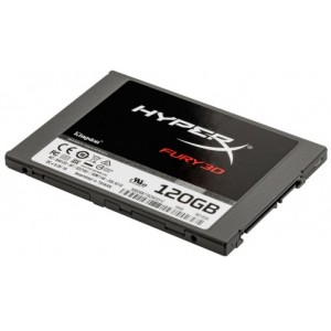 2.5" SSD 120GB  Kingston HyperX FURY 3D, SATAIII, Sequential Reads: 500 MB/s, Sequential Writes: 500 MB/s, Max Random 4k: Read: 84,000 IOPS / Write: 52,000 IOPS, 7mm, Controller Silicone Motion SM2258XT, 3D NAND TLC
