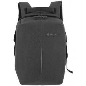 Rucsac laptop Tellur Antifurt V2, Anti-theft locking system, USB charging port, 15.6", Water resistant, black