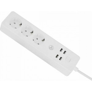 Prelungitor WiFi Tellur, 3 porturi, 4*USB 4A, 2200W, 10A, 1.8m