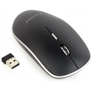 "Wireless Mouse Gembird MUSW-4B-01, Optical, 800-1600 dpi, 4 buttons, Ambidextrous, 1xAA, Black- https://gembird.nl/item.aspx?id=10385"