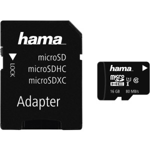 Hama microSDHC 16GB Class 10 UHS-I 80MB/s + Adapter/Mobile