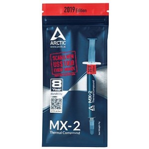  Arctic MX-2 Thermal Compound 2019 Edition 4g, Thermal Conductivity 5.6 W/(mK), Viscosity 850 poise, Density 3.96 g/cm3