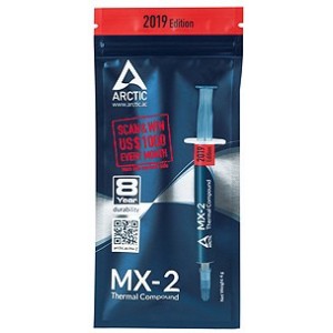Arctic MX-2 Thermal Compound 2019 Edition 4g, Thermal Conductivity 5.6 W/(mK), Viscosity 850 poise, Density 3.96 g/cm3