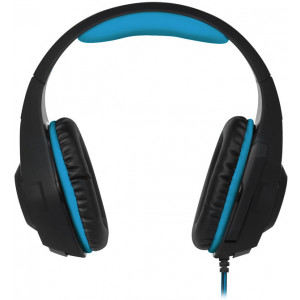 SVEN AP-G887MV, Gaming Headphones with microphone, 3.5 mm (4 pin) or 2*3.5 mm (3 pin) stereo mini-jack (connector for PC), volume control on the cable, Non-tangling cable with fabric braid, Cable length: 2.2m, Black/Blue