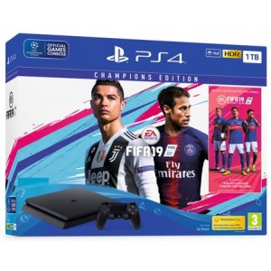 Consola Sony Playstation 4 Slim 1TB + FIFA 19  Champions Edition + 14 Days PS Plus Voucher