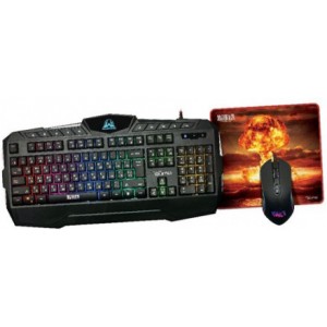 "Gaming Keyboard & Mouse & Mouse Pad Qumo Wartime, Fn hotkeys, RGB, AntiGhosting, Black, USB
, Optical, 1200-2400dpi, 7 buttons, Ambidextrous - https://qumo.ru/catalog/gaming-split/Wartime/?sphrase_id=349056"