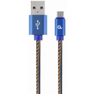 "Blister MicroUSB/USB2.0,  1.0 m, Cablexpert Cotton Braided Blue Jeans, CC-USB2J-AMmBM-1M-BL
-  
  https://cablexpert.com/item.aspx?id=10621"
