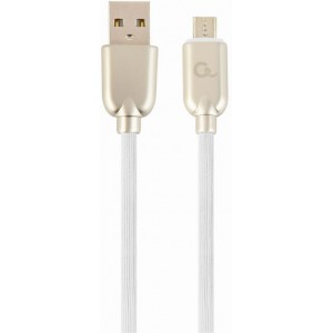 "Blister MicroUSB/USB2.0,   1.0 m, Cablexpert Premium Rubber White, CC-USB2R-AMmBM-1M-W
-  
  https://cablexpert.com/item.aspx?id=10633"