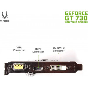 Placă video ZOTAC GeForce GT730 Zone Edition 4GB DDR3, 64bit, 902/1600Mhz