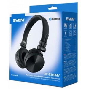 Bluetooth Headset SVEN AP-B500MV with Mic, Black, 4pin 3.5mm mini-jack
