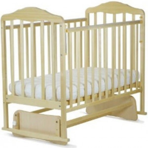 124005 Кровать детская Березка (автостенка, маятник, пакладка ПВХ, береза) Размер 1200*600мм