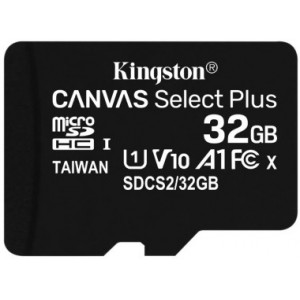 32GB microSD Class10 A1 UHS-I  Kingston Canvas Select Plus, 600x, Up to: 100MB/s
