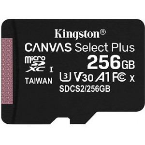  256GB Kingston Canvas Select Plus SDCS2/256GB microSDHC, 100MB/s, (Class 10 UHS-I) + Adapter MicroSD->SD (card de memorie/карта памяти)