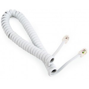 "Telephone handset spiral cord, RJ10 (4P4C), 2 m, white, TC4P4CS-2M-W
-  
  https://gembird.nl/item.aspx?id=9922"
