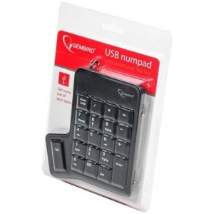 Numeric Keypad  Gembird KPD-UT-01, Smart Numlock, TAB-key, Black, USB