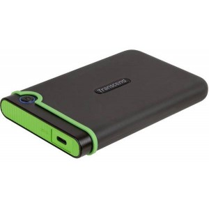 2.0TB (USB3.1/Type-C) 2.5" Transcend "StoreJet 25M3C", Iron Gray, Rubber Shock-Resistant, 1T Backup