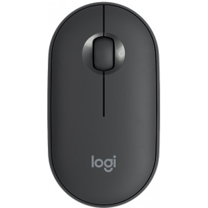 "Wireless Mouse Logitech M350, Optical, 1000 dpi, 3 buttons, Ambidextrous, Slim, 1xAA, Black, PN 910-005718   - https://www.logitech.com/en-hk/product/pebble-m350-wireless-mouse "