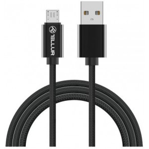 Cable Lightning 1.0m  Tellur Braid USB, nylon, black