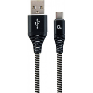 "Blister Type-C/USB2.0, AM/CM,  1.0 m, Cablexpert Cotton Braided Black/White, CC-USB2B-AMCM-1M-BW
-  
  https://gembird.nl/item.aspx?id=10597"
