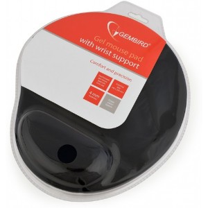 Gembird MP-GEL-BK, Gel mouse pad with wrist support, black