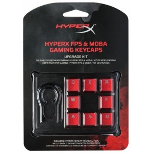 HYPERX FPS & MOBA Gaming Keycaps Upgrade Kit, US, Titanium, Textured for grip and coated for protection, HyperX keycap removal tool included