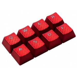 HYPERX FPS & MOBA Gaming Keycaps Upgrade Kit, US, Red, Textured for grip and coated for protection, HyperX keycap removal tool included