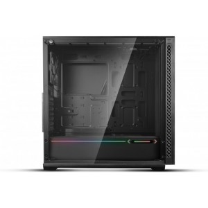 DEEPCOOL "MATREXX 70 ADD-RGB 3F" ATX Case, with Side-Window, Tempered Glass Side & Front panel, without PSU, Tool-less, 3x120mm RGB fans and 1*RGB LED pre-installed, RGB LED Strip (in the front), 2xUSB3.0, 1xUSB2.0 /Audio, Black
