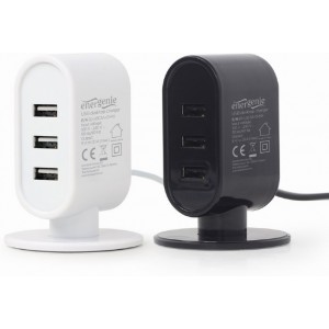 "Universal USB  desktop charger, Out:3 USB*5V/3.1A, In:CEE7/4, mixed: Black&White, EG-U3C3A-01-MX
-  
 https://gembird.nl/item.aspx?id=10863"