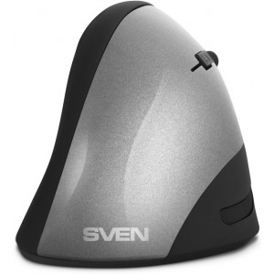 Wireless Mouse SVEN RX-580SW, Vertica, Optical, 800-1600 dpi, 6 buttons, Ergonomic, 300 mAh, Grey