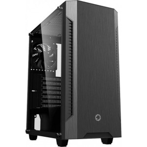 "Case ATX GAMEMAX Fortress TG, w/o PSU, 3x120mm fans, PWM Controller, Tempered Glass, USB3.0, Black
.                                                                        
Form Factor: : Midi ATX Tower  
Chassis: SPCC 0.5mm, Black painting interior
