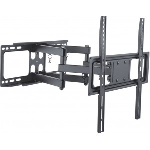 TV-Wall Mount for 23-60" - PureMounts "FM41-400", Tilted, up to 50kg, Tilt:+10°/- 20°, swivel:  180°,  level: +/- 3°,  62-475 mm  wall distance, max.VESA 400x400, Steel black