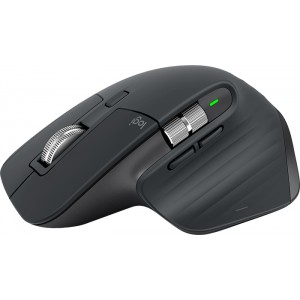   Logitech MX Master 3 Graphite Wireless Mouse, 2.4GHz Wireless+Bluetooth, Darkfield high precision, USB Unifying Receiver, Rechargeable Li-Po (500 mAh) battery, 910-005694 (mouse fara fir/беспроводная мышь)