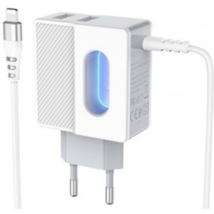 Hoco C75 Imperious dual port charger (Lightning)